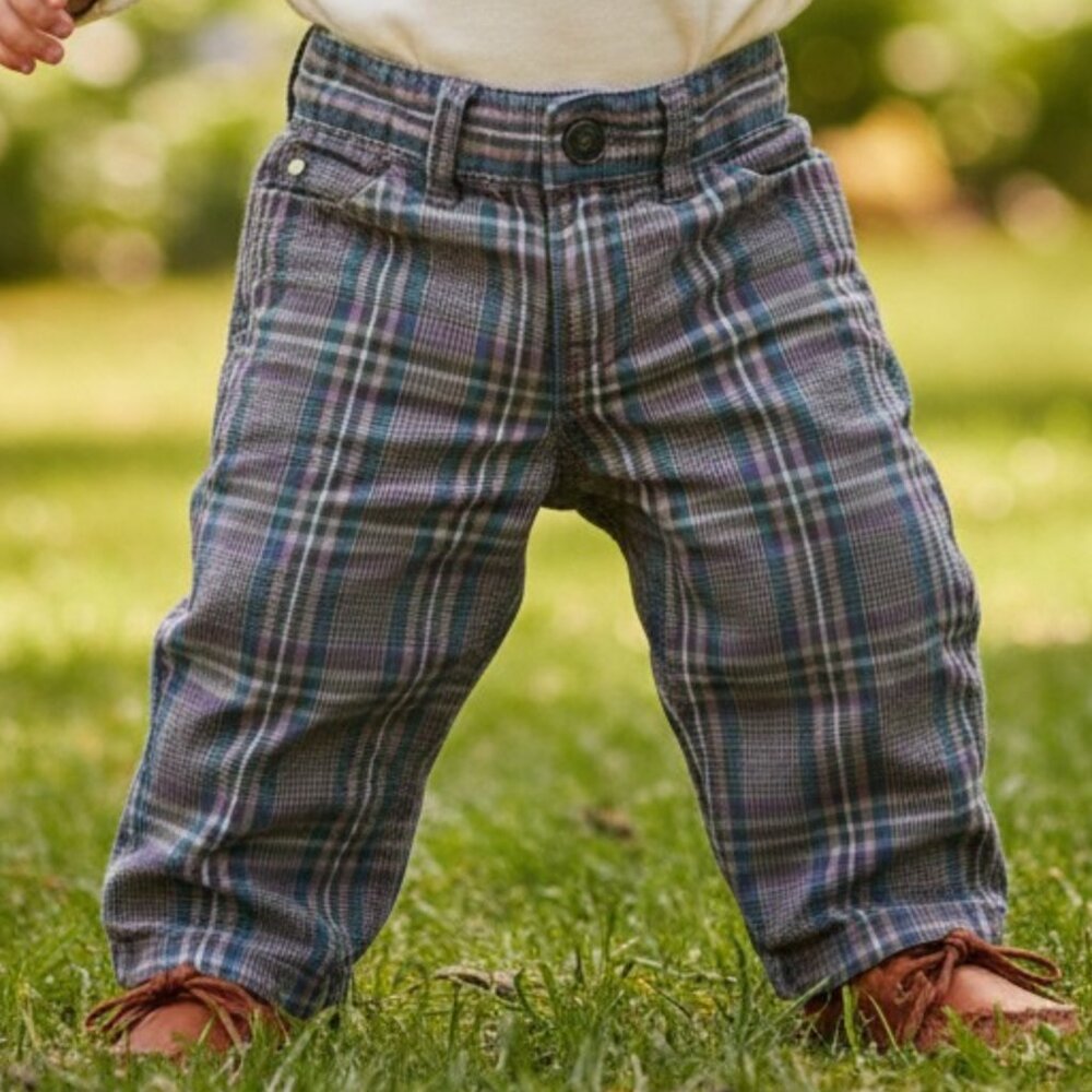 The Children's Place Plaid Lightweight 100% Cotton Pants 12 Months